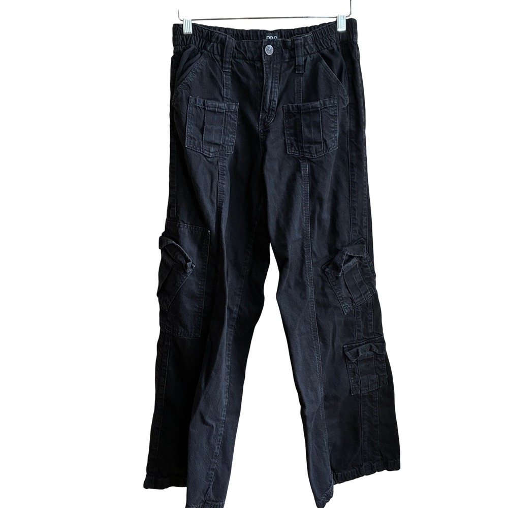 BDG Y2K Cargo Pants W28 Black Womens Multi Pocket Utility Trousers